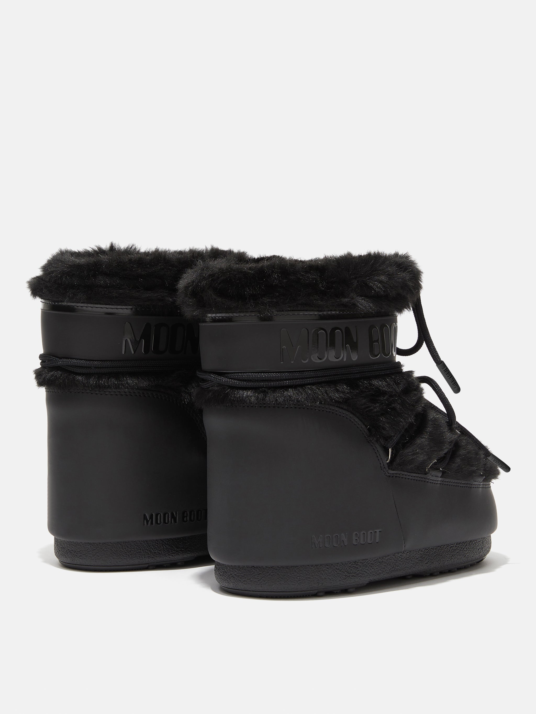 Icon Low Faux Fur Black Botas Uso Diario Unisex Moon Boot