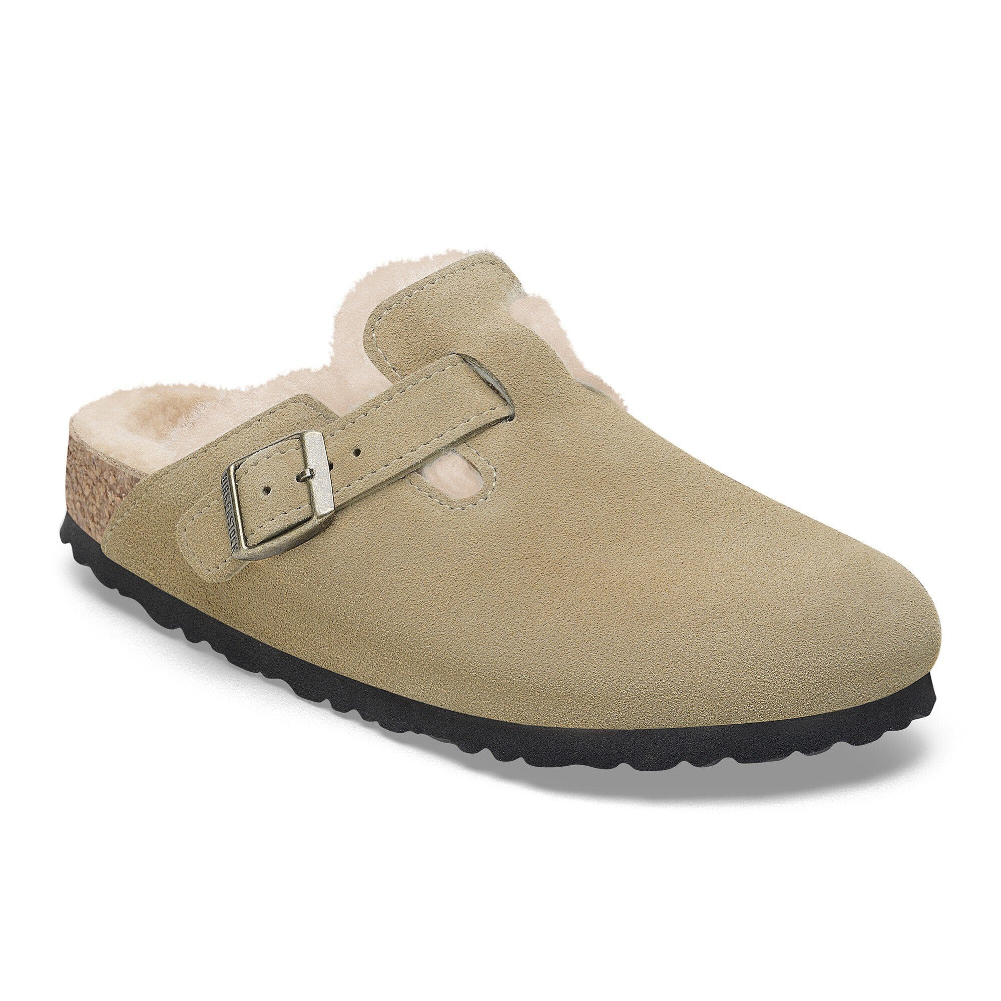 Zueco Boston Lana de borrego Ante Taupe Horma Regular Gris