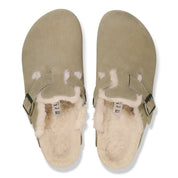 Zueco Boston Lana de borrego Ante Taupe Horma Regular Gris