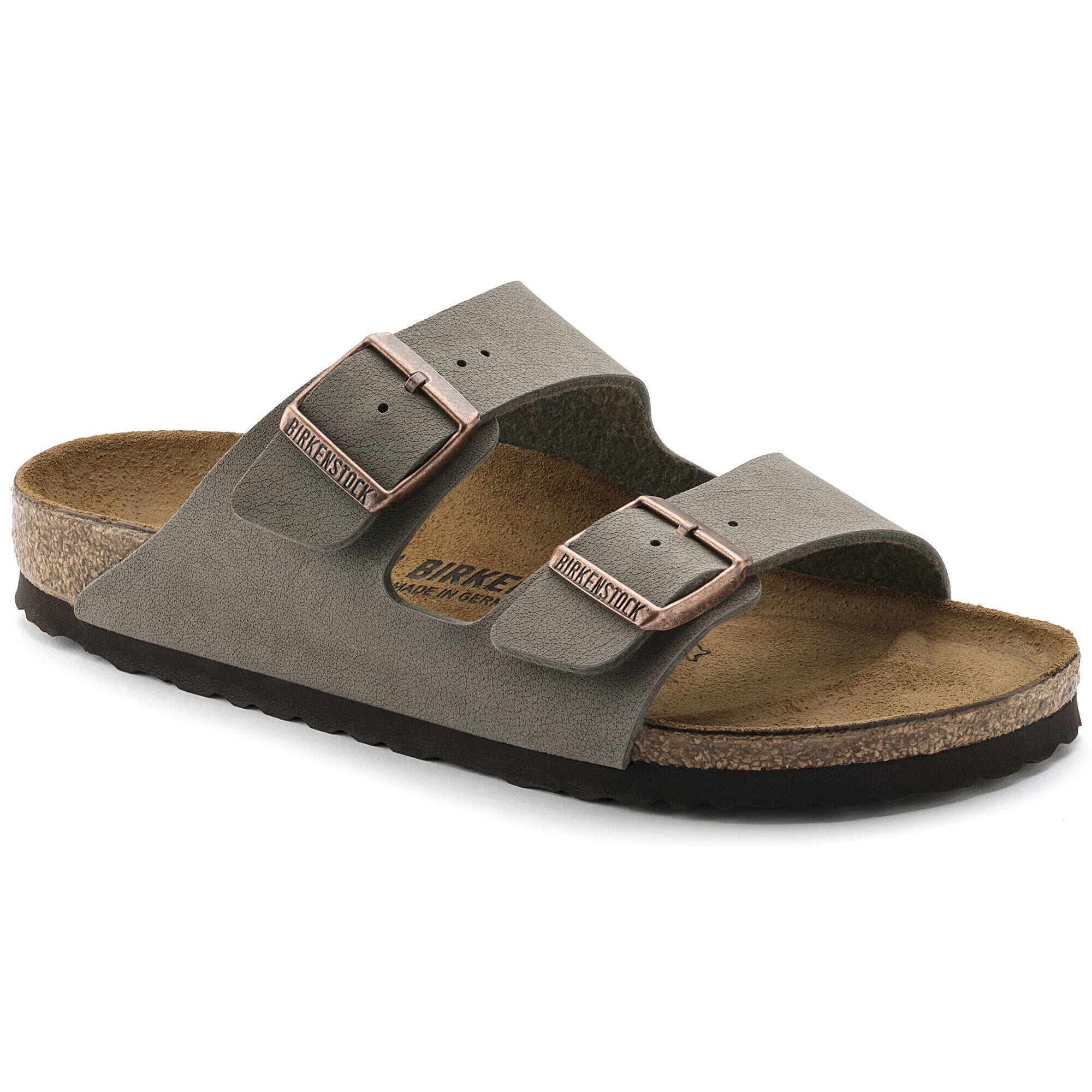 Sandalia Arizona Birko-Flor Nubuck Stone Horma Angosta Gris