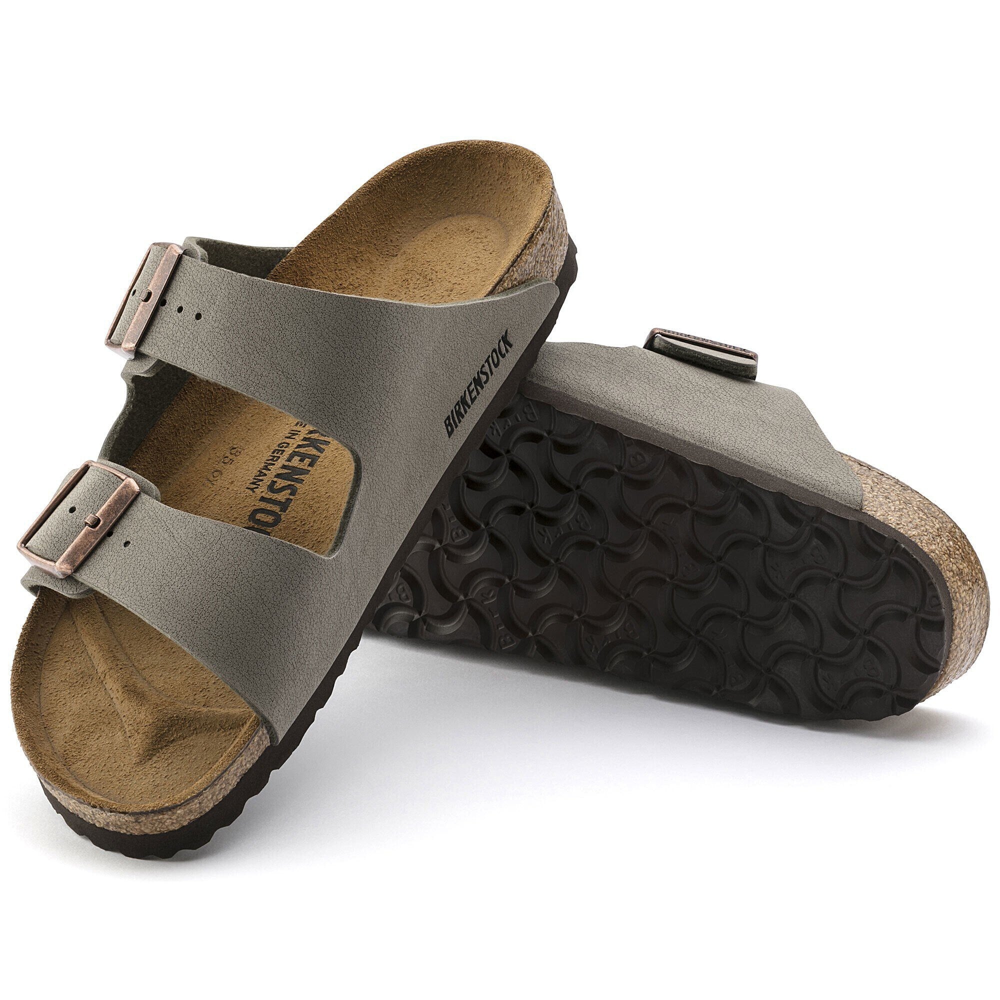 Sandalia Arizona Birko-Flor Nubuck Stone Horma Angosta Gris