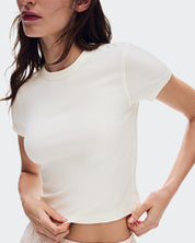 Polera On All-Day Ribbed T-Shirt Mujer Beige