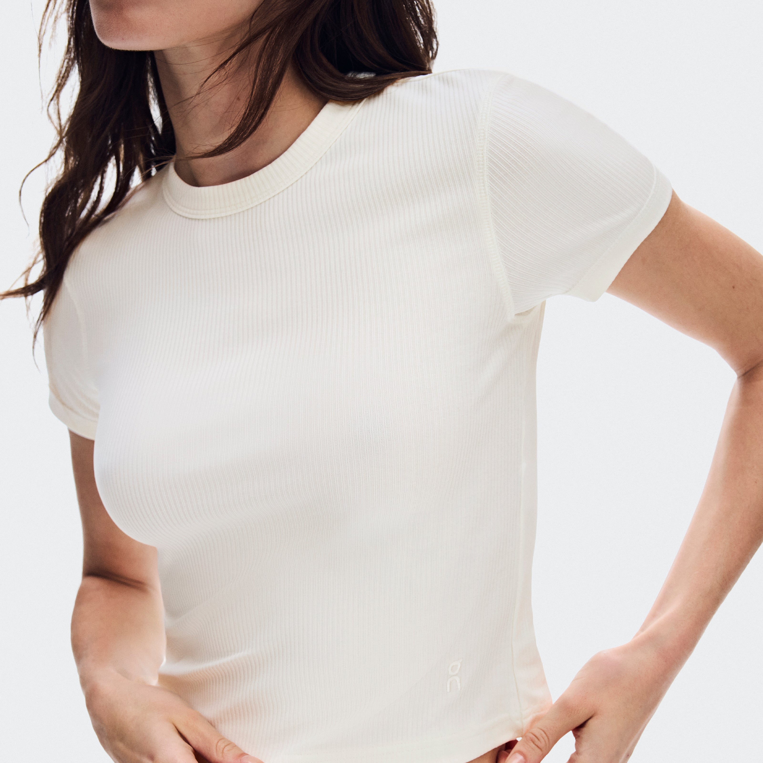 Polera On All-Day Ribbed T-Shirt Mujer Beige