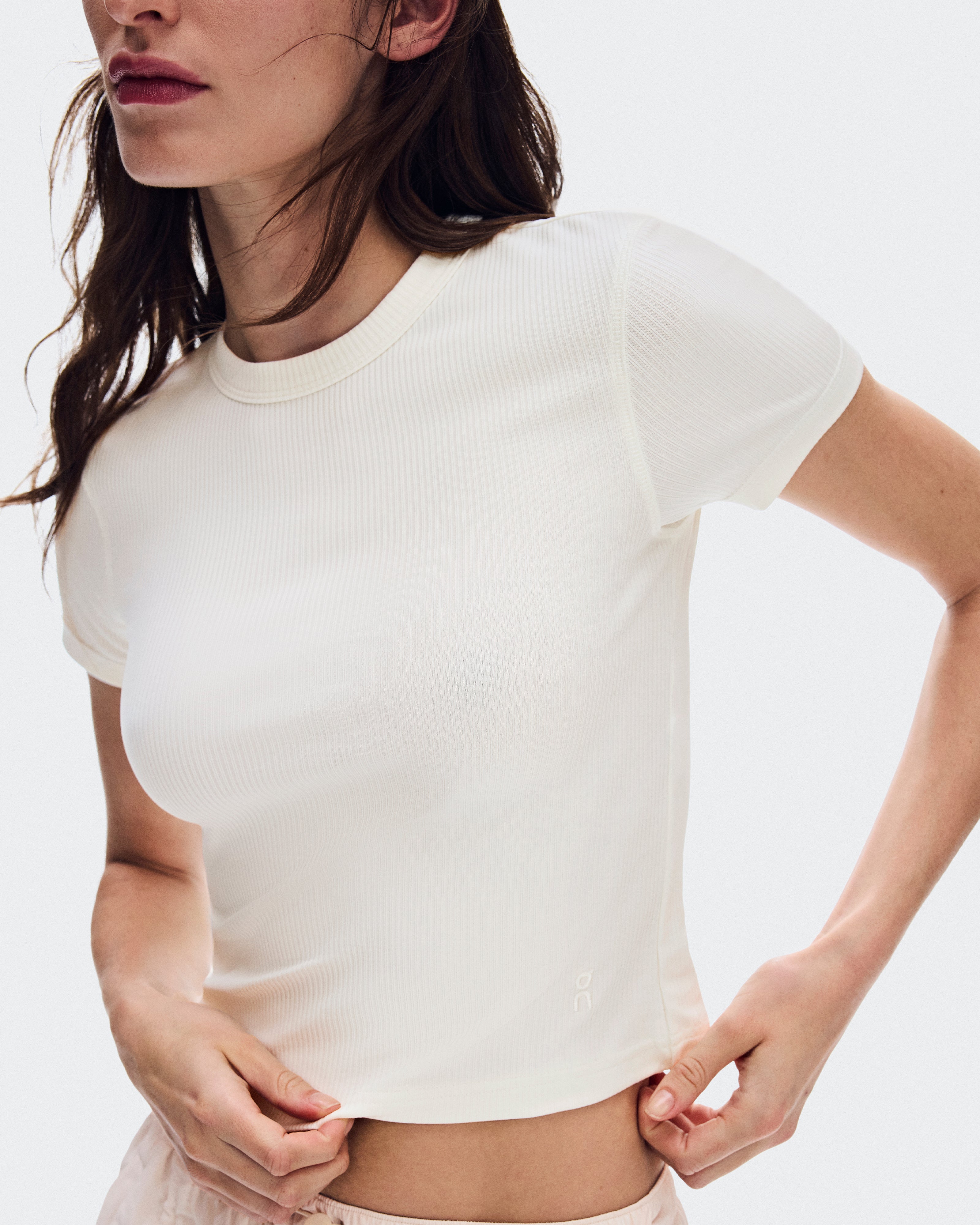 Polera On All-Day Ribbed T-Shirt Mujer Beige