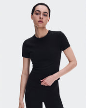 Polera On All-Day Ribbed T-Shirt Mujer Negro