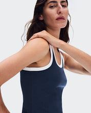Polera On All-Day Ribbed Tank Mujer Azul