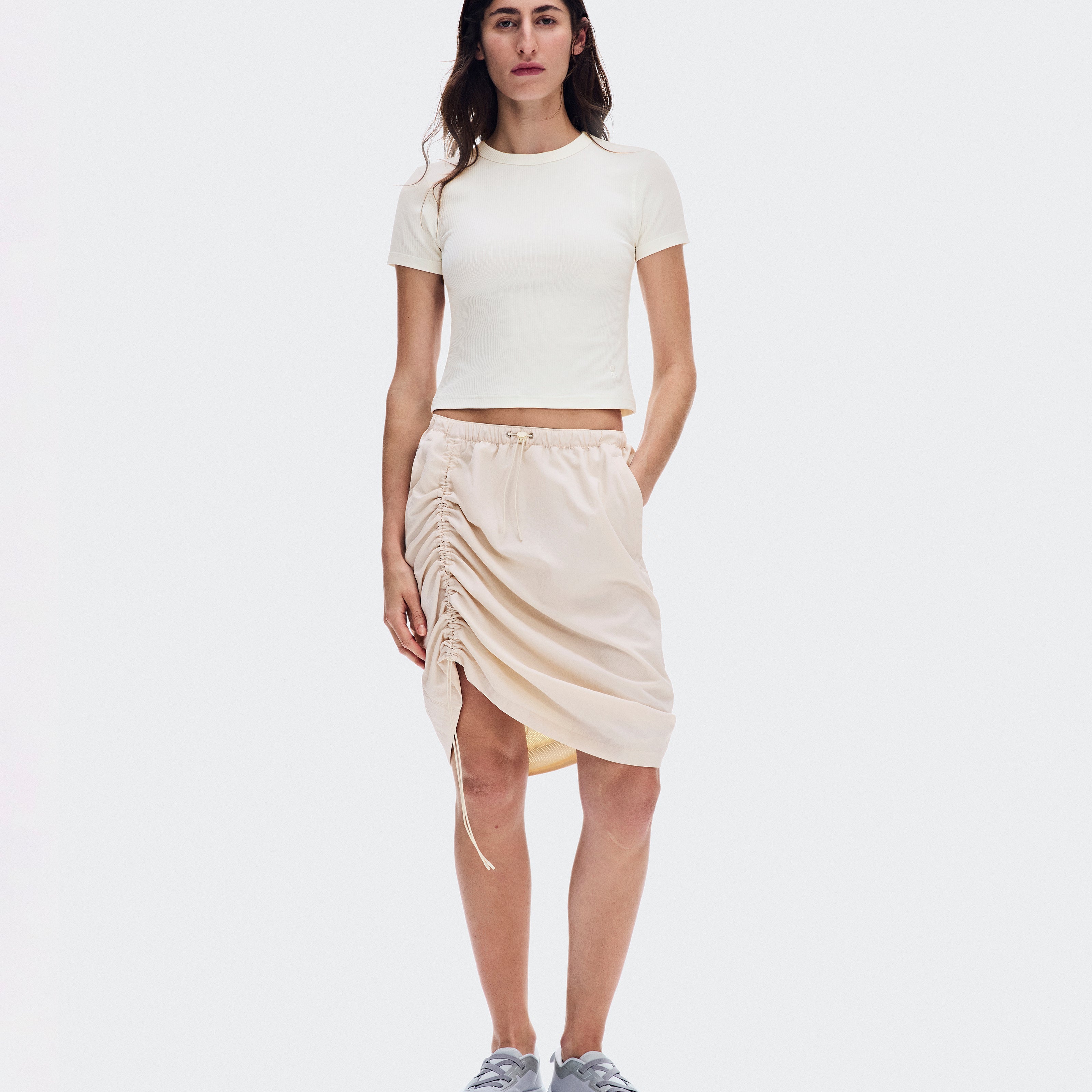 Polera On All-Day Ribbed T-Shirt Mujer Beige
