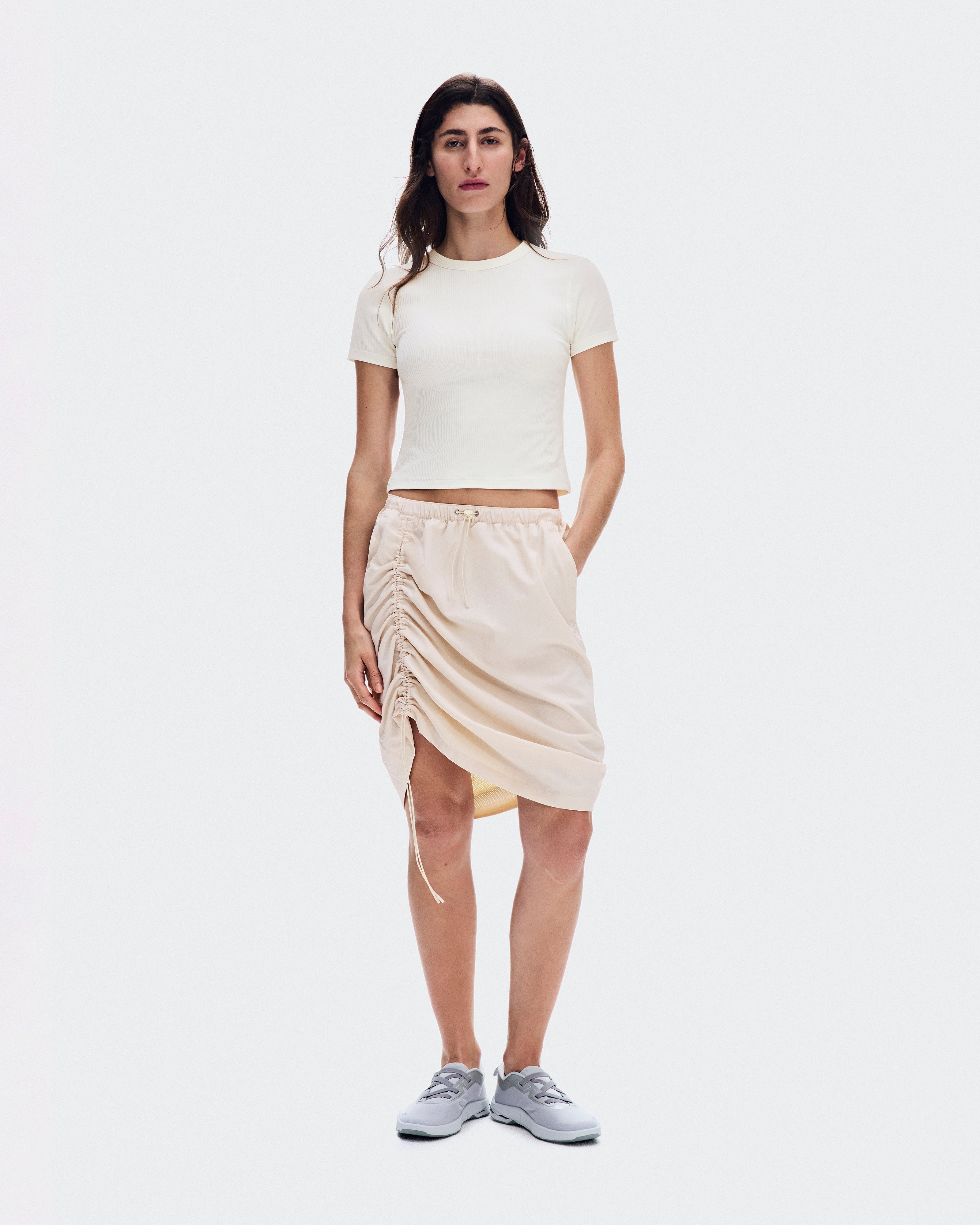 Polera On All-Day Ribbed T-Shirt Mujer Beige