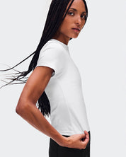 All-Day Ribbed T-Shirt Polera Mujer Blanco