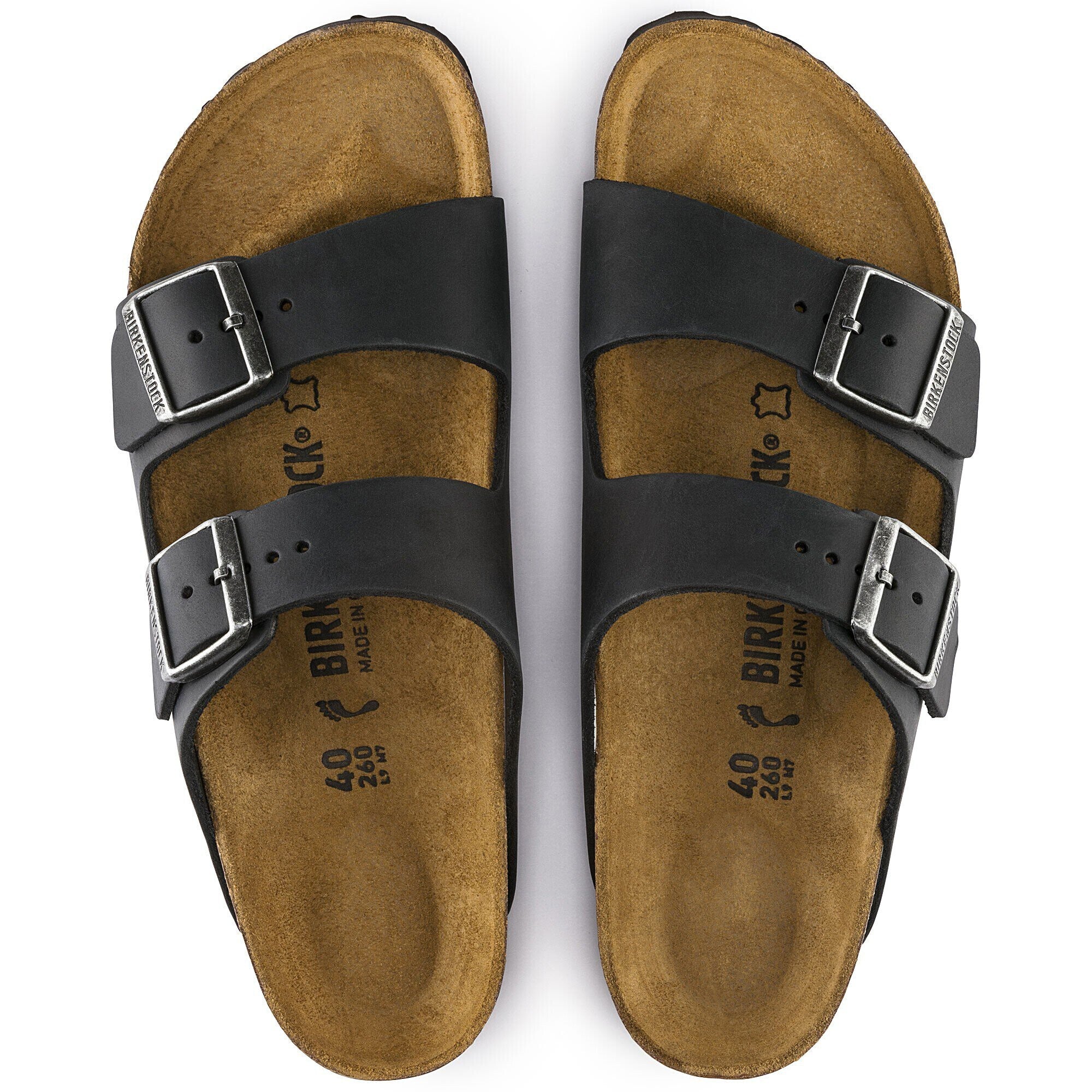 Sandalia Arizona Cuero engrasado Black Horma Regular Negro