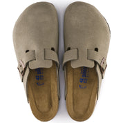 Zueco Boston Plantilla blanda Ante Taupe Horma Angosta Gris