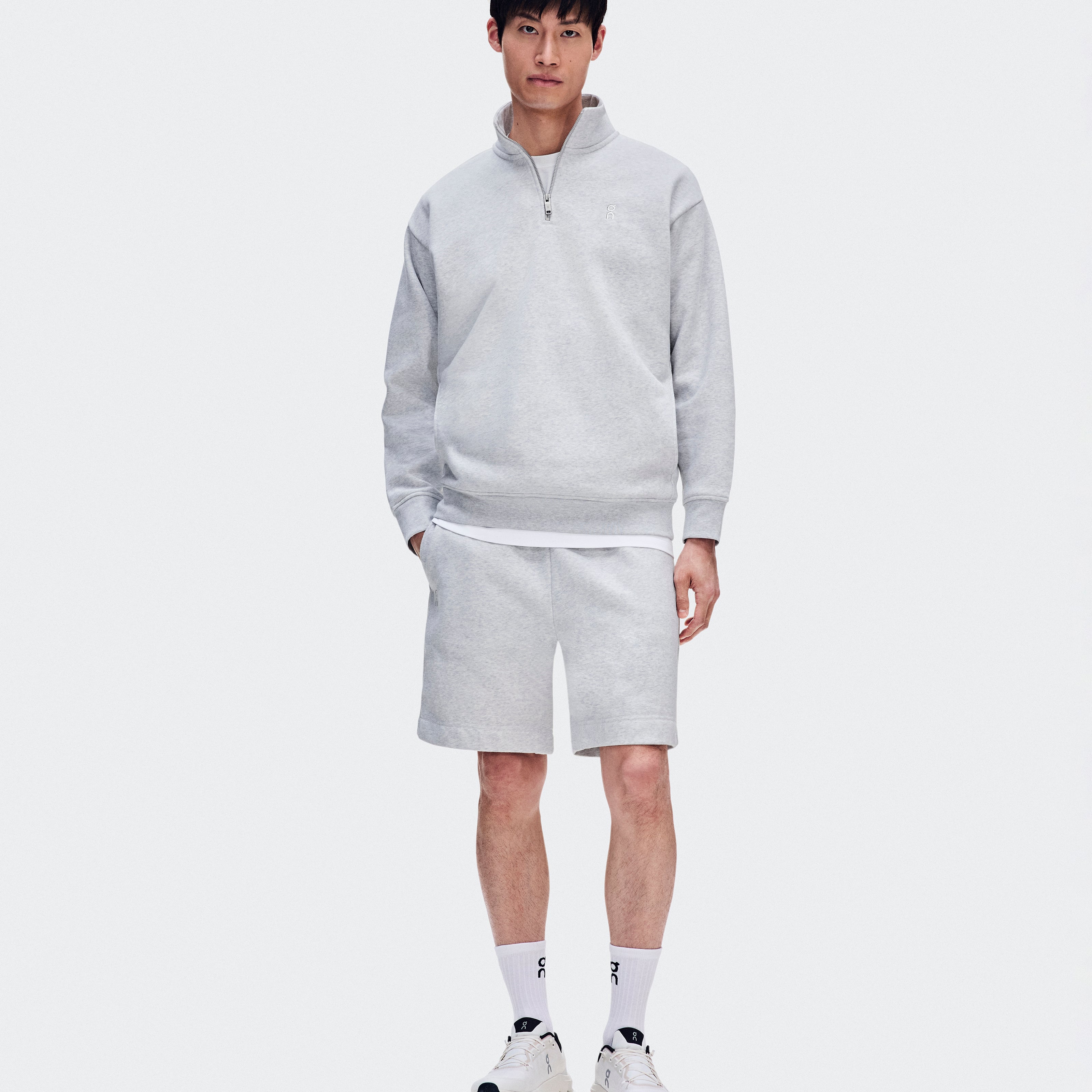 4 Zip Polerón Hombre Gris
