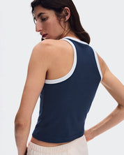 Polera On All-Day Ribbed Tank Mujer Azul