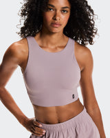 Polera On Core 2-in-1 Crop rosada mujer