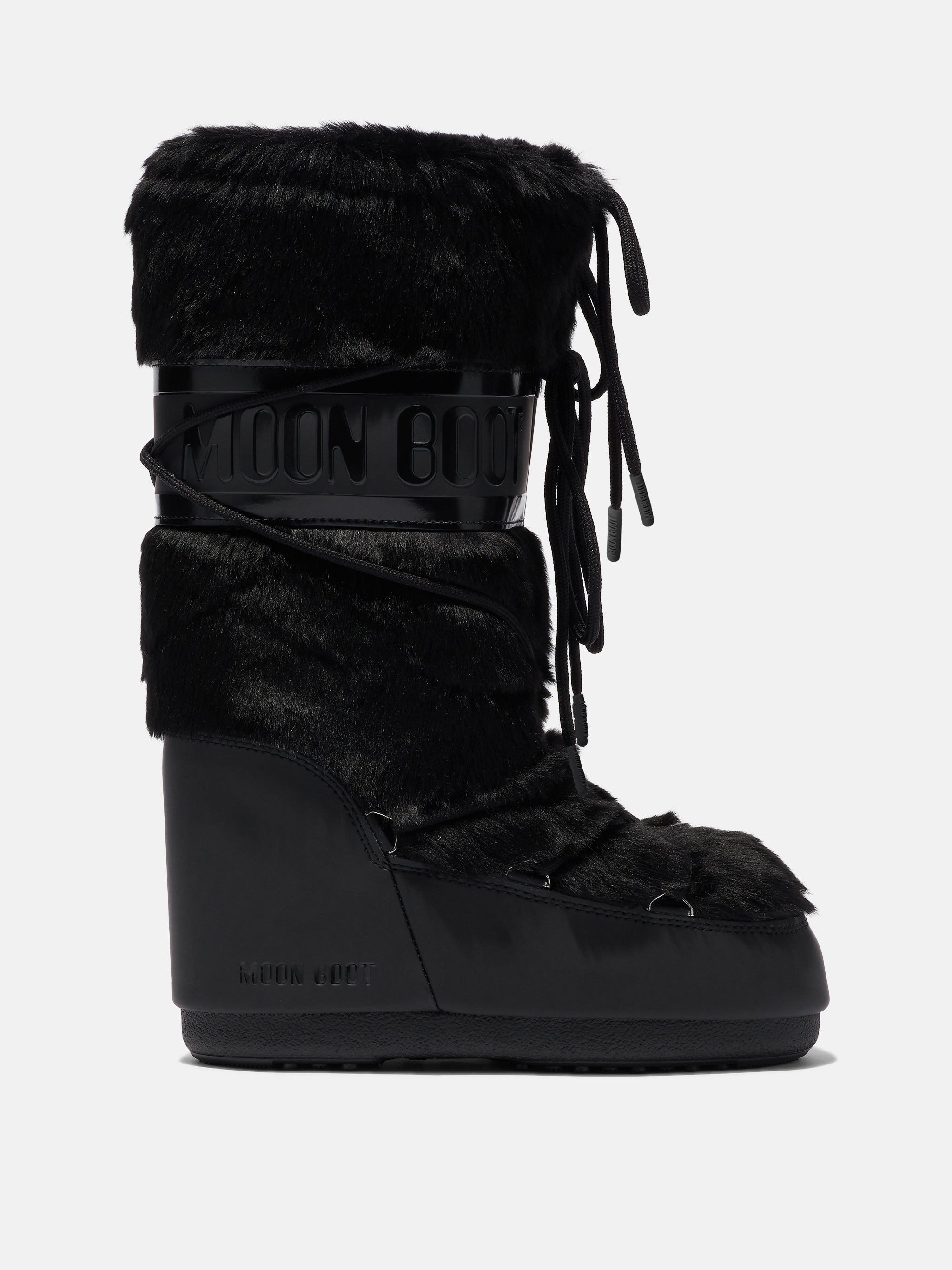 Icon Faux Fur Black Botas Uso Diario Unisex Moon Boot