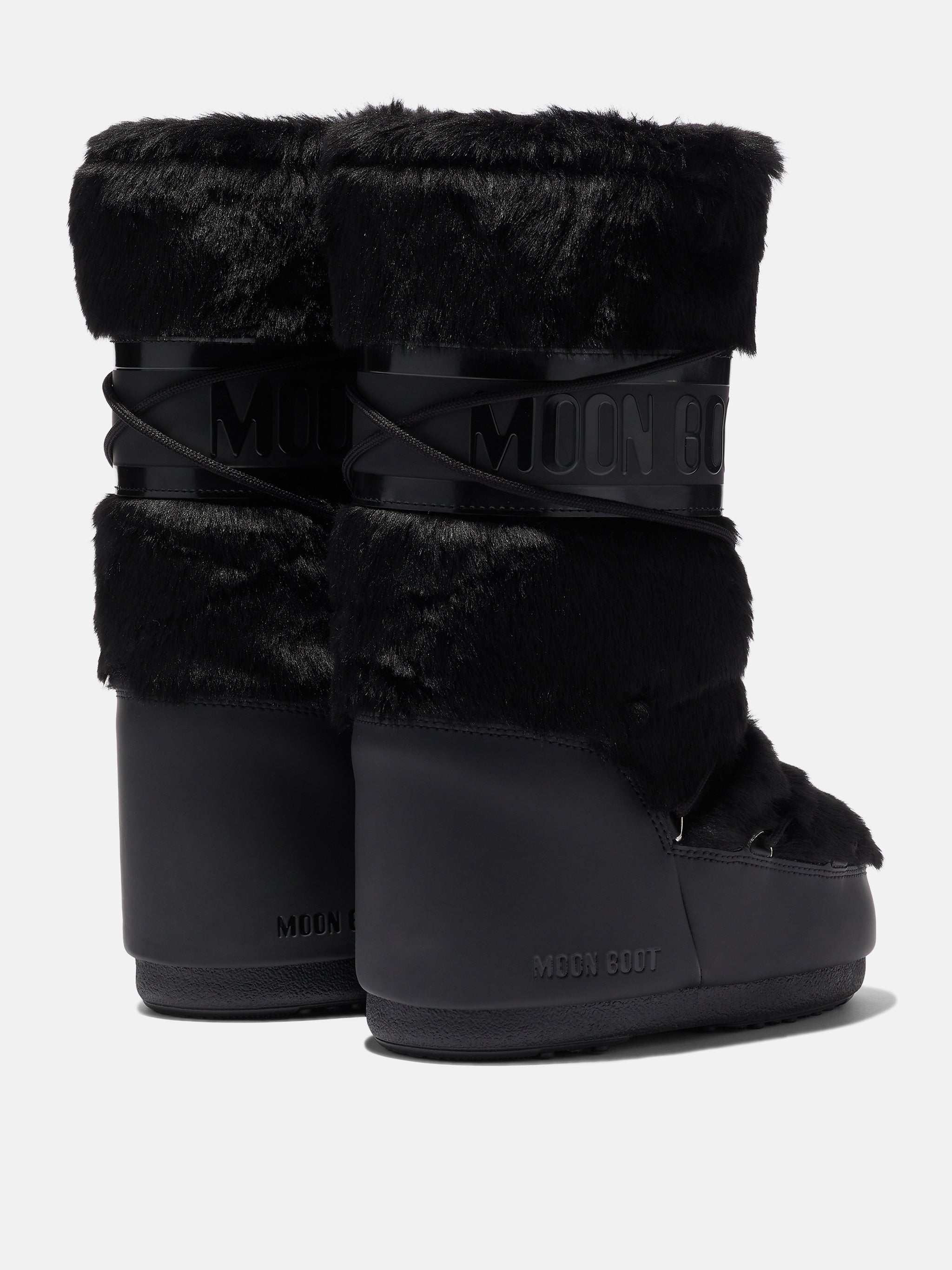 Icon Faux Fur Black Botas Uso Diario Unisex Moon Boot