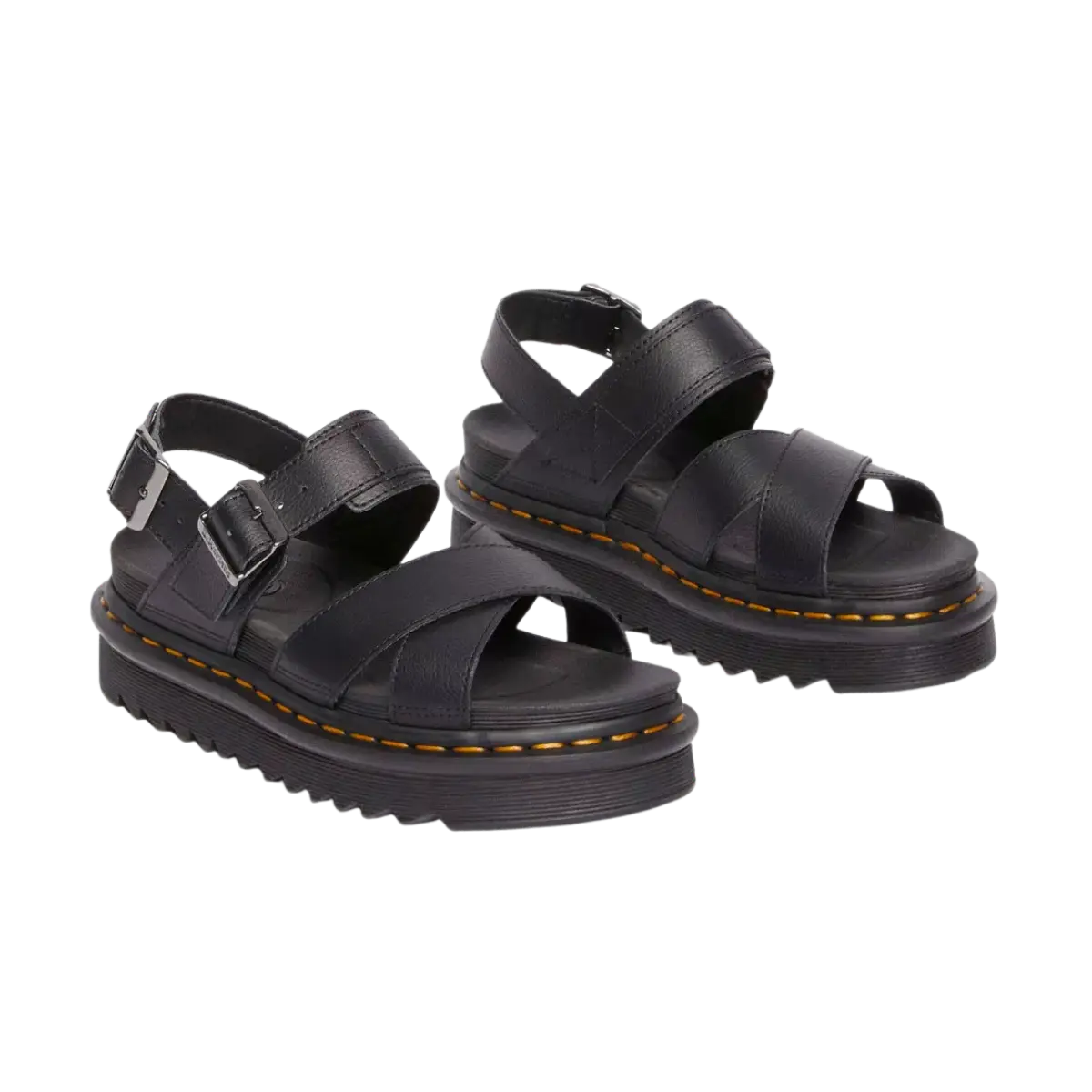 Voss Ii Mujer Black Athena de Cuero Athena Dr. Martens