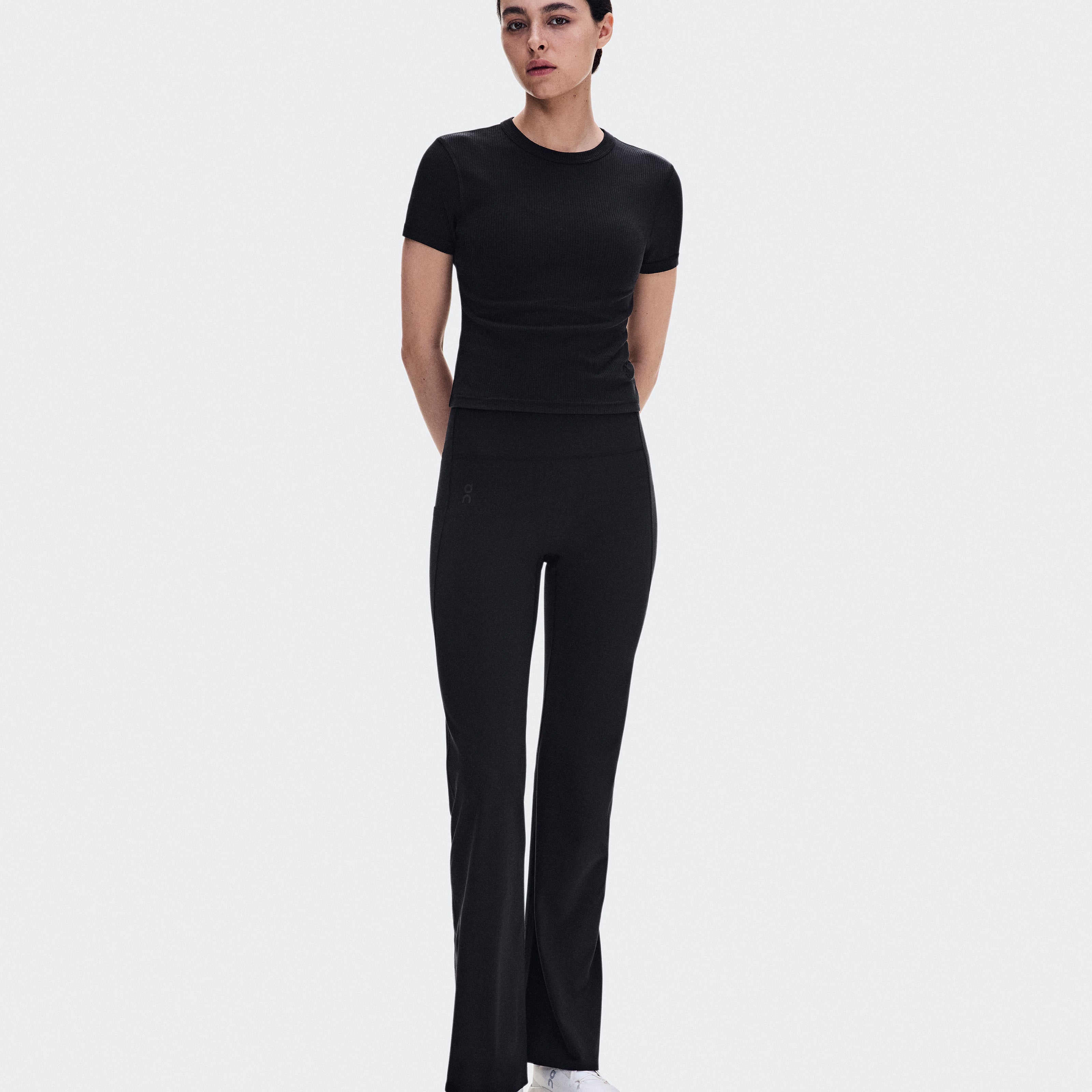 Polera On All-Day Ribbed T-Shirt Mujer Negro