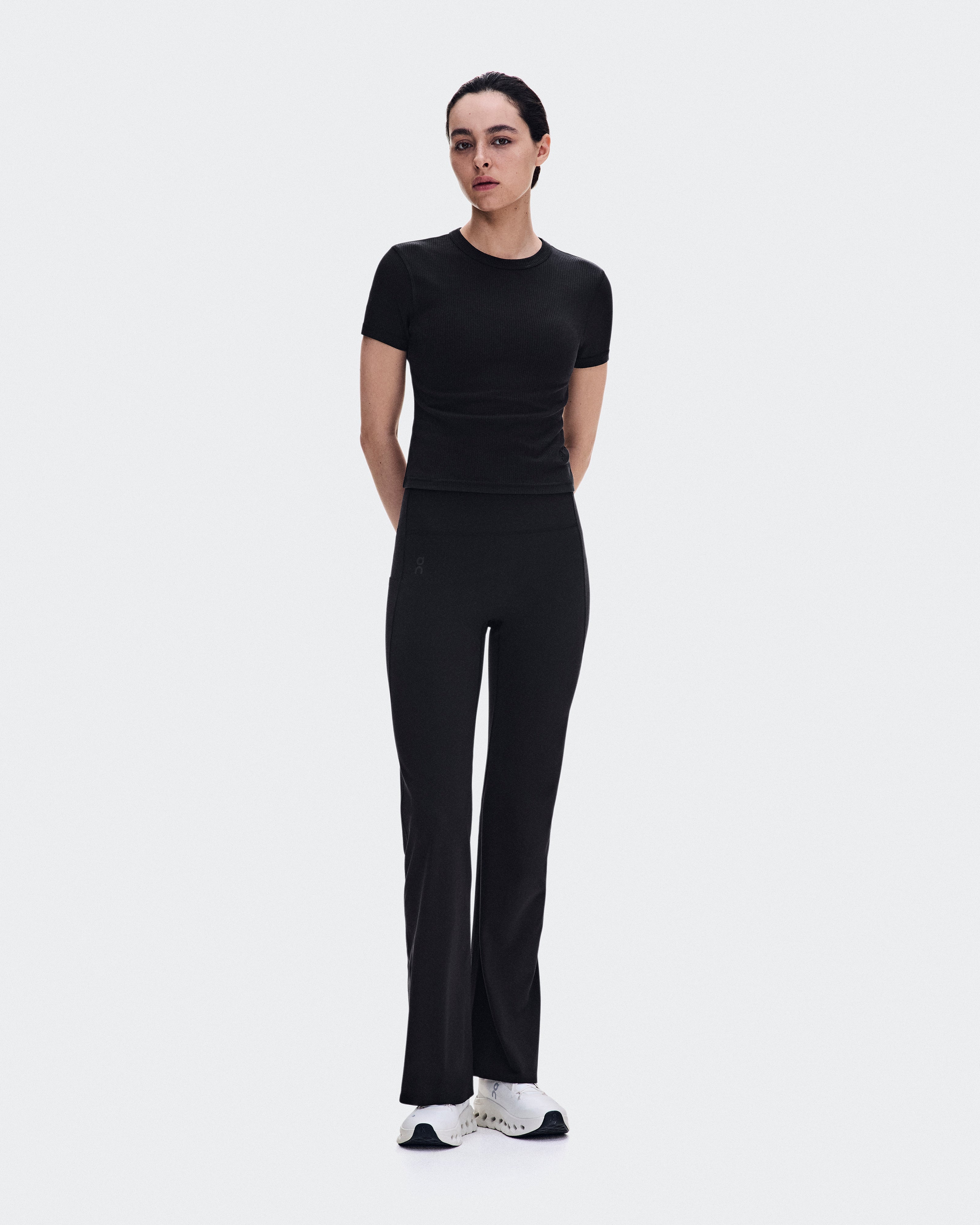 Polera On All-Day Ribbed T-Shirt Mujer Negro