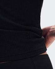Polera On All-Day Ribbed T-Shirt Mujer Negro