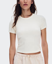 Polera On All-Day Ribbed T-Shirt Mujer Beige