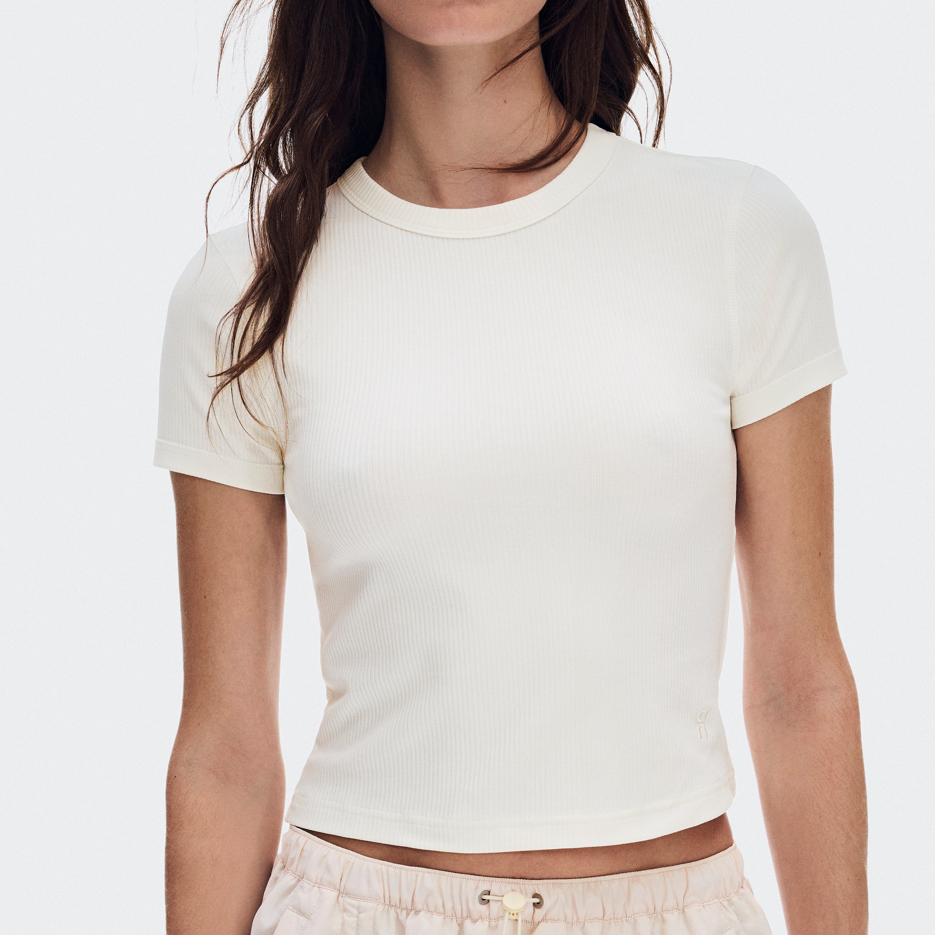 Polera On All-Day Ribbed T-Shirt Mujer Beige