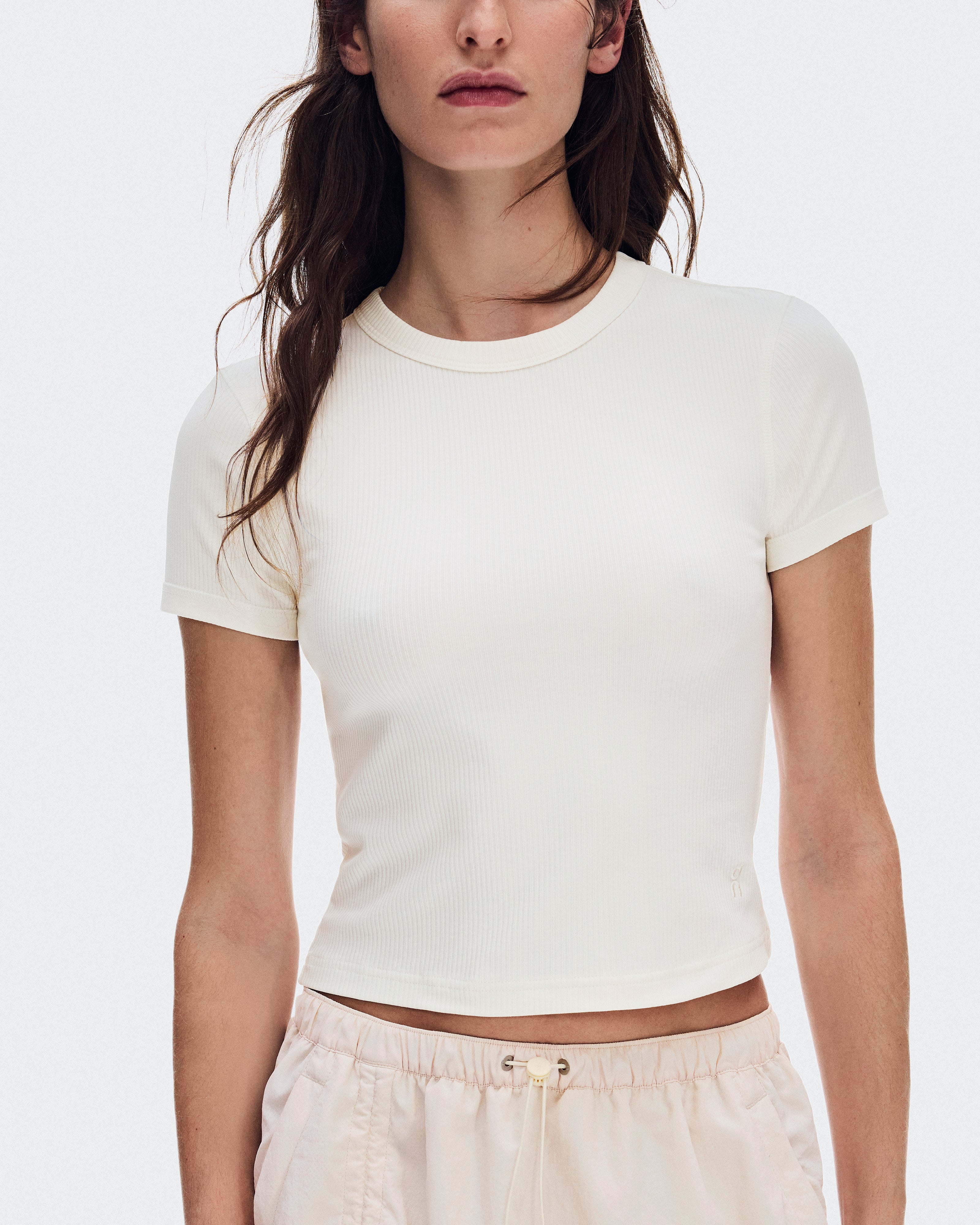 Polera On All-Day Ribbed T-Shirt Mujer Beige