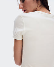 Polera On All-Day Ribbed T-Shirt Mujer Beige
