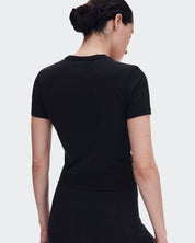 Polera On All-Day Ribbed T-Shirt Mujer Negro