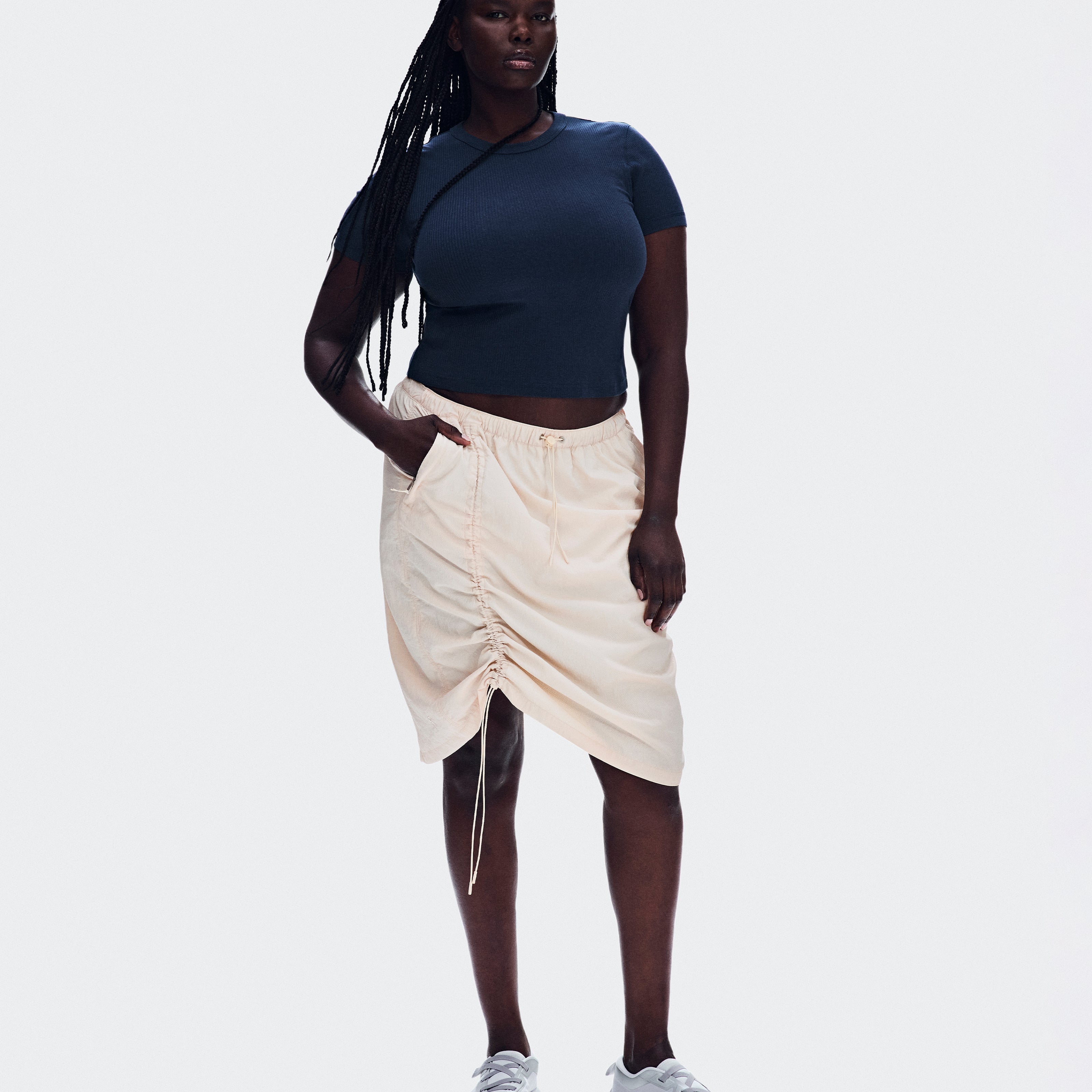 Polera On All-Day Ribbed T-Shirt Mujer Azul