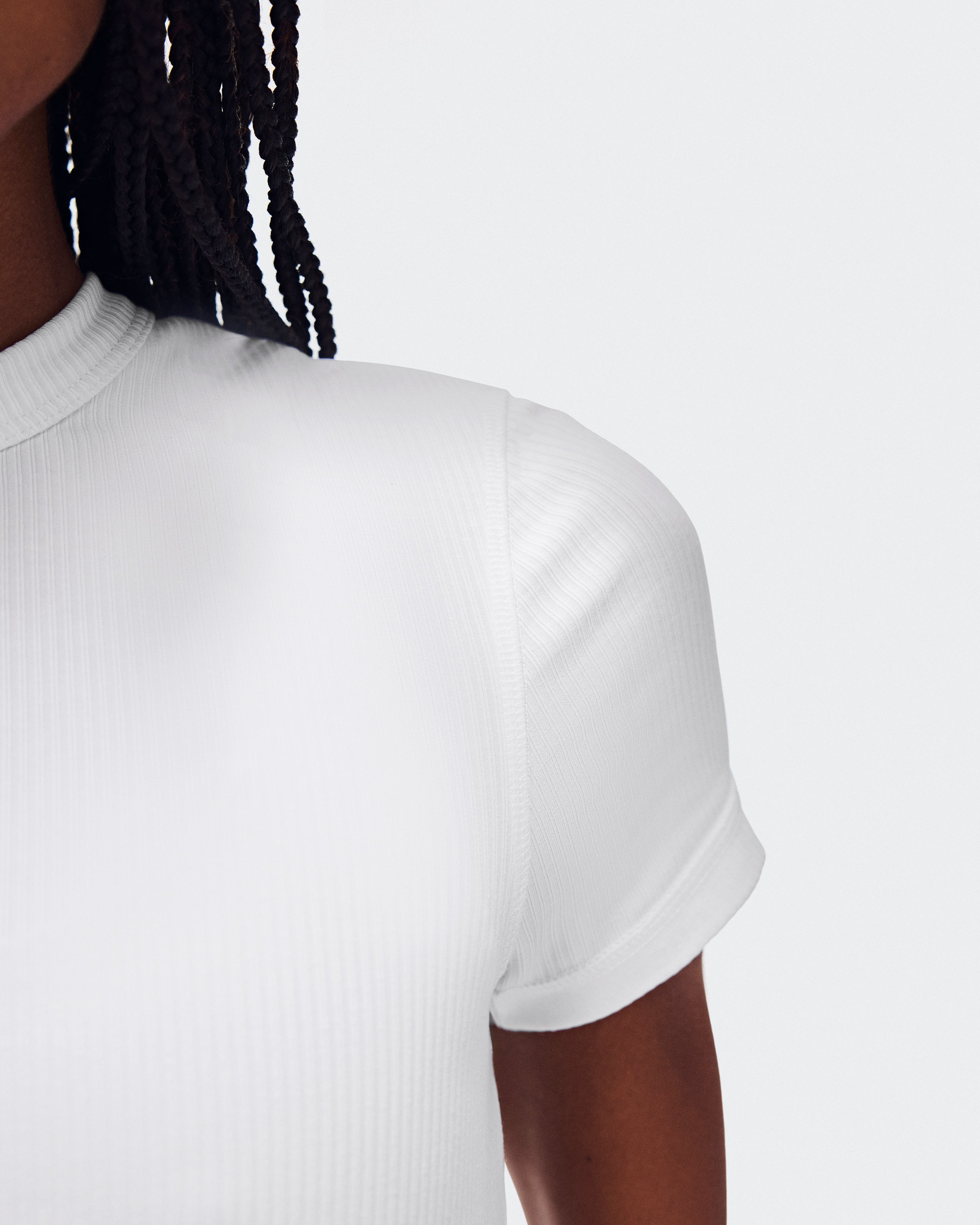 All-Day Ribbed T-Shirt Polera Mujer Blanco