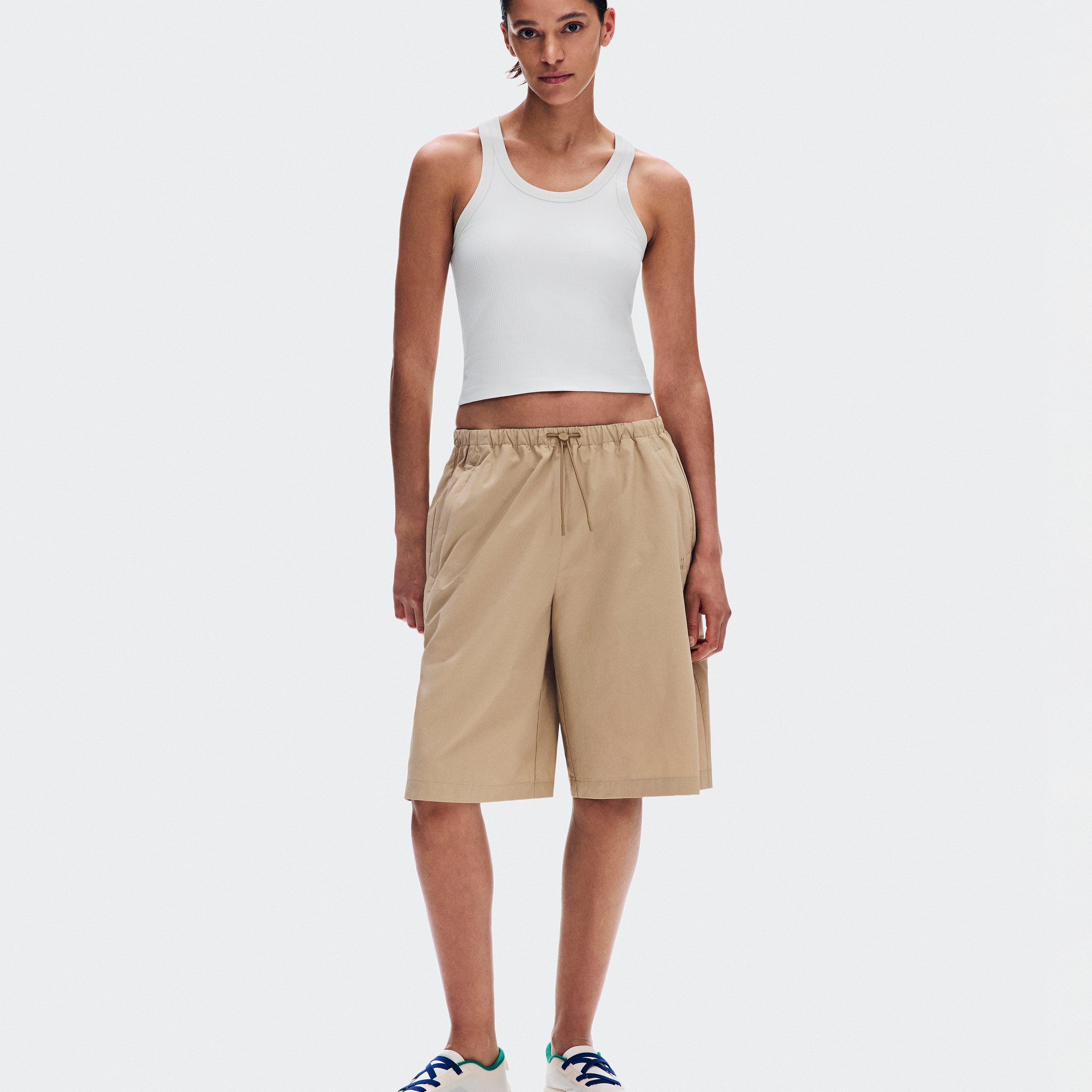 Polera On All-Day Ribbed Tank Mujer Blanco