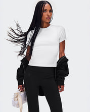 All-Day Ribbed T-Shirt Polera Mujer Blanco