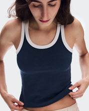Polera On All-Day Ribbed Tank Mujer Azul